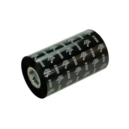 Vosková termotransferová páska Zebra 02300BK08330, černá, šířka 83 mm, délka 300 m, navinutá inkoustem ven, vhodná pro tiskárny Zebra s plochou tiskovou hlavou.