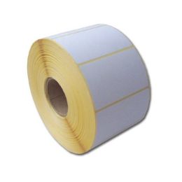 Role bílých samolepicích etiket ETRL-TTR-70x30 o rozměrech 70 × 30 mm, 1000 kusů, vhodné pro termotransferový tisk.
