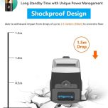 Nositelný Bluetooth 2D skener čárových kódů Posunitech GS02 s rukavicí, odolný proti prachu a vodě, vhodný pro sklady a logistiku.