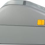Stolní přímotermální tiskárna štítků Zebra ZD621D (model ZD6A042-D0EF00EZ) v šedém provedení, s přehledným ovládacím panelem s tlačítky a LED indikátory.