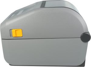 Stolní přímotermální tiskárna štítků Zebra ZD621D (model ZD6A042-D0EF00EZ) v šedém provedení, s přehledným ovládacím panelem s tlačítky a LED indikátory.